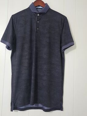 Greyson Polo Shirt Men Large Blue Performance Stretch Golf Casual Logo